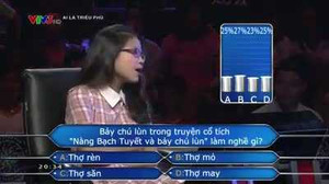 Ai là triệu phú: Người chơi hoang mang với câu hỏi 7 chú lùn làm nghề gì