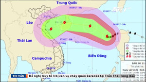 Bão số 11 đang mạnh lên, tiến thẳng vào miền Bắc