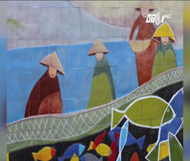 Đà Nẵng 'hô biến' 1.300 mét bờ kè biển thành tranh gốm