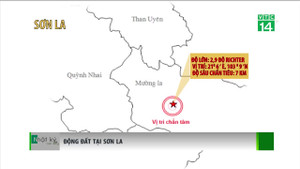 Động đất 2,9 độ richter tại Sơn La