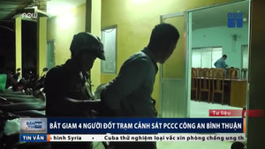 Bắt giam 4 kẻ đốt xe cảnh sát ở Bình Thuận