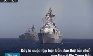 Video: 26 tàu chiến Nga bắn đạn thật trên Địa Trung Hải