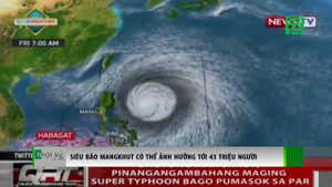Siêu bão MANGKHUT có thể ảnh hưởng tới 43 triệu người
