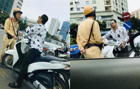 Nam thanh niên đầu trần lái xe SH đi ngược chiều còn thách thức CSGT