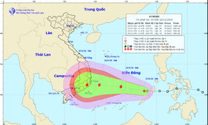 Áp thấp nhiệt đới khả năng mạnh lên thành bão đi vào Biển Đông, gây mưa lớn ở miền Trung