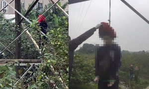 Nam thanh niên chết trong tư thế treo cổ trên cột điện, 2 tay bị trói chặt ở Hà Nội