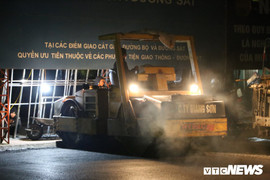 Công nhân xuyên đêm chỉnh trang ga Đồng Đăng trước giờ đón Chủ tịch Kim Jong Un