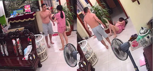 Lạnh người clip chồng đánh đấm vợ ôm con 2 tháng tuổi dã man như thời trung cổ