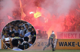 Fan cuồng bắn pháo sáng suýt chết người ở sân Hàng Đẫy: Hôm nay, kỷ luật CLB Hà Nội và Nam Định