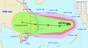 Bão số 6 giật cấp 13, hướng vào Quảng Ngãi - Khánh Hoà