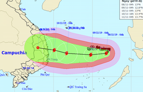 Bão số 6 giật cấp 15, tăng tốc hướng vào Quảng Ngãi - Khánh Hòa