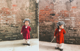 'Bà cụ tí hon' 18 tháng tuổi làm tan chảy trái tim cộng đồng mạng