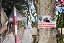  Thất tình, nam thanh niên in băng rôn hình người yêu dán khắp nơi