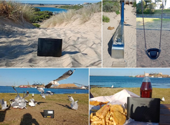 Rủ con ra ngoài bất thành, bố mẹ mang cục phát Wifi đi chơi