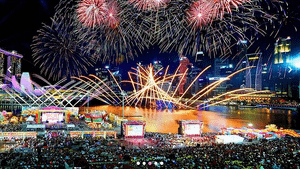 Video: Màn pháo hoa đầy màu sắc chào đón năm mới Canh Tý của Singapore