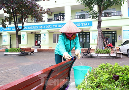 Cận cảnh trường học Hà Nội vệ sinh khử khuẩn phòng dịch virus corona