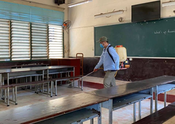 Nhiều trường học ở Vĩnh Phúc chưa phun thuốc khử trùng phòng chống Covid-19