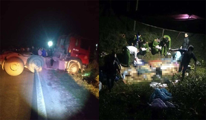 Xe máy va chạm xe đầu kéo, 3 người trong một gia đình chết thương tâm