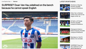 Báo châu Á: Không nói được tiếng Anh, Đoàn Văn Hậu phải dự bị ở Heerenveen