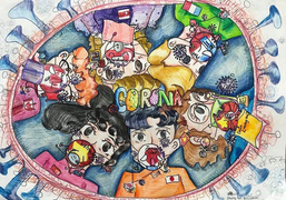 Học sinh lớp 4 gây 'sốt' với những bức tranh vẽ phòng chống dịch Covid-19