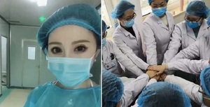 Nữ người mẫu Trung Quốc gây chú ý trong cuộc chiến chống dịch Covid-19