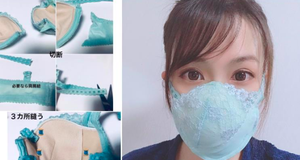 Người mẫu Nhật gây sốt khi bày cách làm khẩu trang từ áo lót