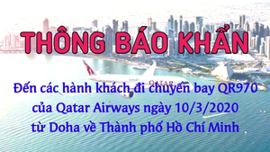 TP.HCM khẩn cấp tìm hành khách trên chuyến bay QR970