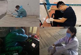 Khoảnh khắc lay động trái tim của những người làm công tác phòng chống Covid-19