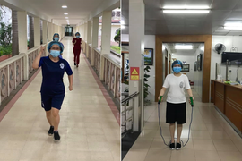Y bác sĩ Bệnh viện Bạch Mai tập thể dục, lạc quan chiến đấu chống dịch