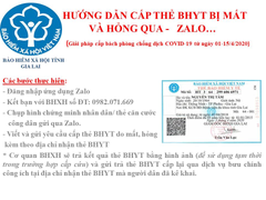 BHXH tỉnh Gia Lai thực hiện cấp thẻ BHYT qua mạng xã hội Zalo