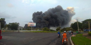 Cháy dữ dội nhiều giờ liền ở Khu công nghiệp Phú Mỹ 1