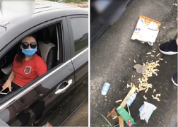 Bị nhắc nhở vì ăn uống vứt rác xuống đường, nữ tài xế còn lớn tiếng quát tháo