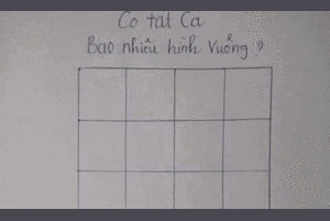 Câu hỏi về số hình vuông đến 90% người trả lời sai 