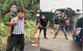 Nhóm côn đồ ở Hòa Bình hung hãn đập phá xe ô tô, đánh người trước mặt công an