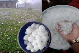 Video: Mưa đá lần đầu xuất hiện ở TP Lào Cai