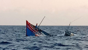 Tàu chấp pháp Indonesia va chạm tàu cá Việt Nam khiến 4 ngư dân mất tích