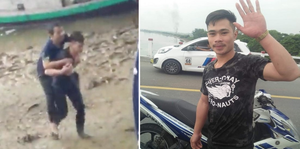 Nam sinh người Lào lao mình xuống sông cứu người chới với giữa dòng nước