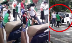 Sau va chạm, tài xế ô tô đấm đá túi bụi nhân viên giao hàng ở Hà Nội