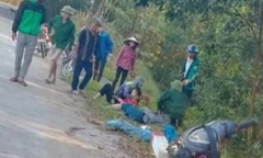 Xe máy chở 4 nữ sinh đâm vào cột mốc, 2 em chết tại chỗ
