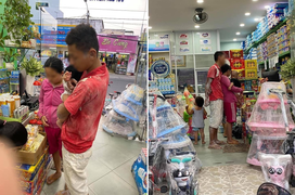 Ảnh gia đình người thợ sơn khiến dân mạng 'cãi nhau' về tiền và hạnh phúc