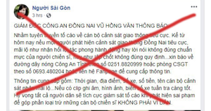 Công an Đồng Nai bác thông tin mạo danh trên mạng xã hội