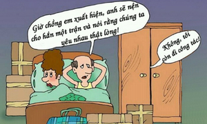 Chồng đi công tác vì người tình của vợ dũng cảm