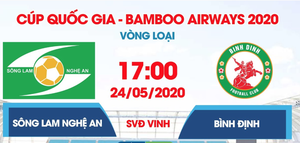 Trực tiếp SLNA vs Bình Định, vòng loại Cúp Quốc gia 2020