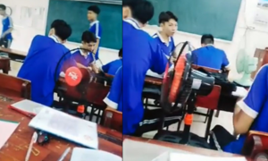 Đi học giữa mùa hè oi bức, đây là muôn kiểu chống nóng 'bá đạo' của học sinh