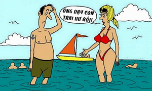 Vợ nổi đóa khi chồng con quá giống nhau