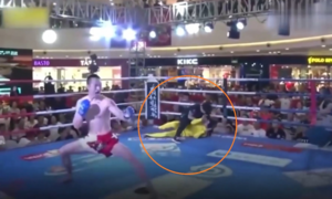 Hóa trang Lý Tiểu Long lên võ đài múa may, võ sĩ Trung Quốc bị đấm gục