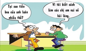 Bí quyết moi tiền boa của quý bà