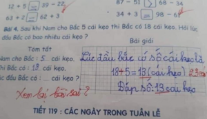 Bài toán tính kẹo, trò đưa đáp án 13 bị sửa thành 23, dân mạng 'ném đá' cô giáo