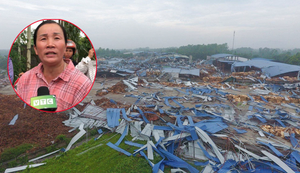 Lốc xoáy đánh sập xưởng gỗ ở Vĩnh Phúc: 'Tôi chỉ biết nằm im chờ chết'