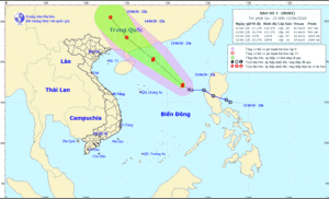 Bão số 1 có sức gió giật mạnh cấp 12, đi với vận tốc 90km/h
